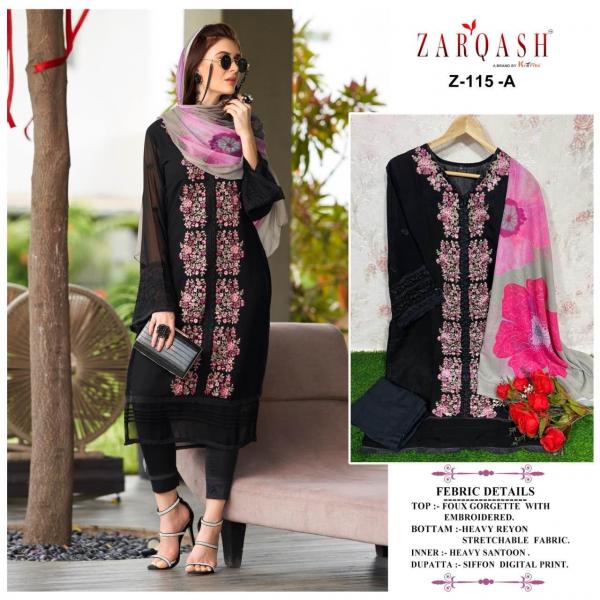 Zarqash Z 115 Designer Pakistani Readymade Suit Collection